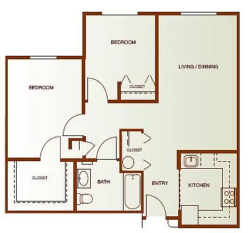 Floor plan Two-Bedroom