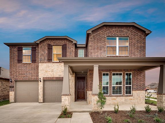 The Albany, a two-story home with 2-car garage and shutters
