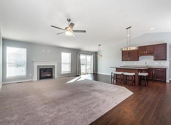 Vaulted ceilings in the Living Room/Kitchen/Dining Room