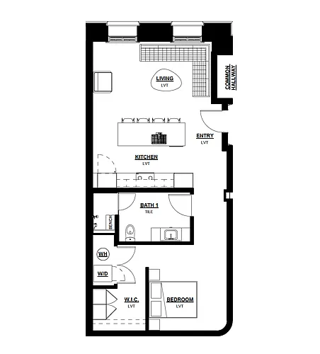Floor plan Urban 1 Bed - 1 Bath