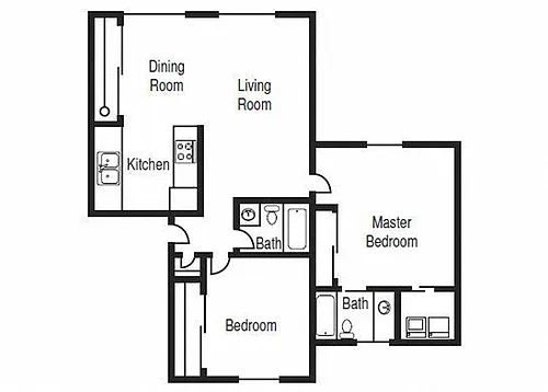 Floor plan 2 Bed 2 Bath F