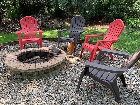 Fire pit in back yard