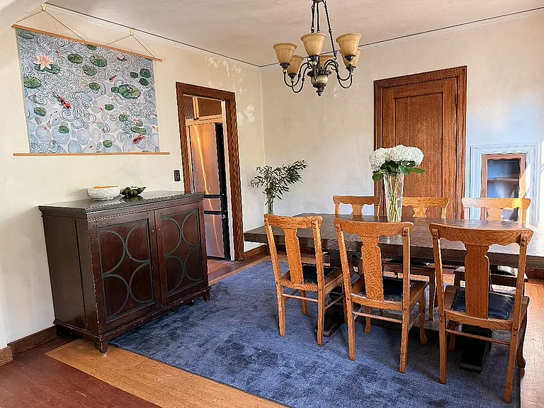 Dining room with chilled wine bar.