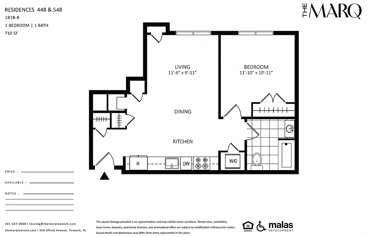 Floor plan 1B1B-B