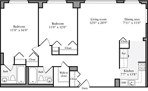 Floor plan 2 Bedrooms G
