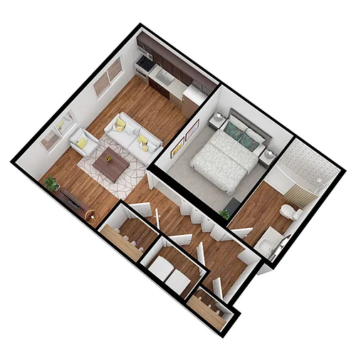 Floor plan Oaks I Studio