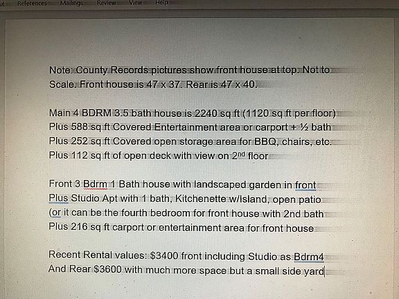 Layout, uses, rents, etc