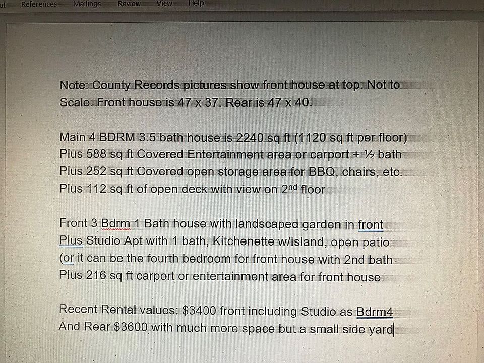 Layout, uses, rents, etc