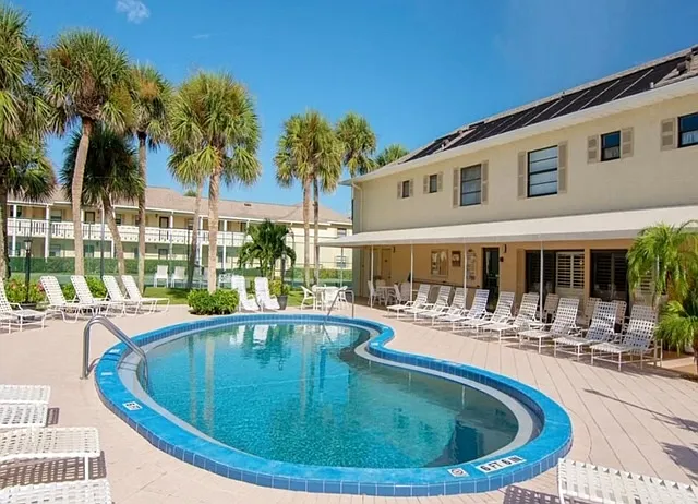 Community pool area and clubhouse