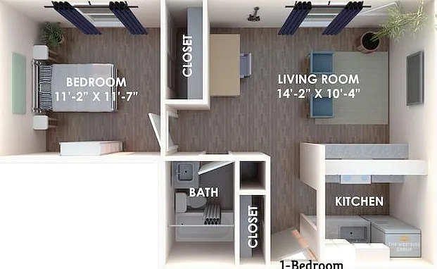 1bedroom floor plan