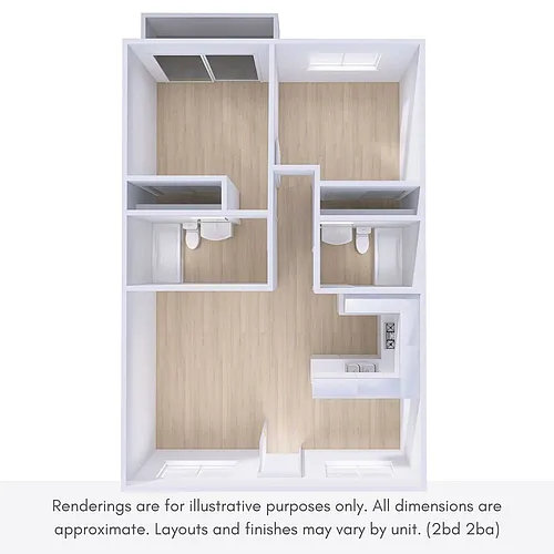 Floor plan 2 bed 2 bath