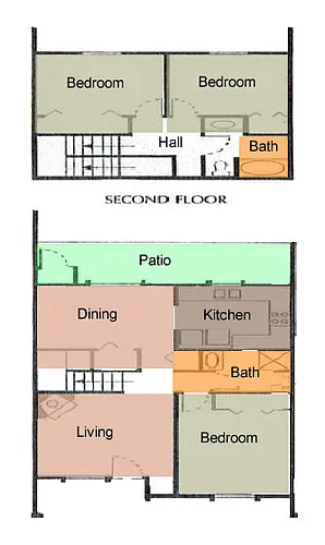 Floor plan 3 Bedroom Town Home
