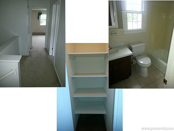 Upstairs landing, linen closet, full bath