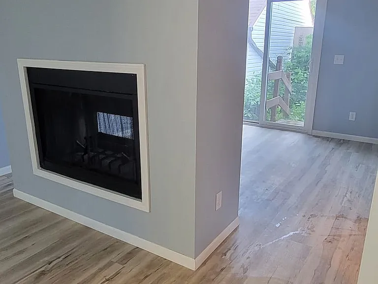 Living room with fireplace