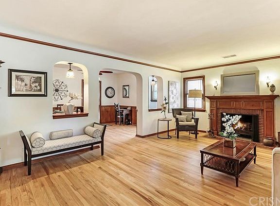 Living Room with Cove Ceiling