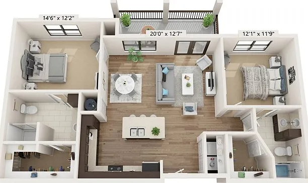 B3 | 2x2 | 1120sq ft B3 | 2x2 | 1120sq ft