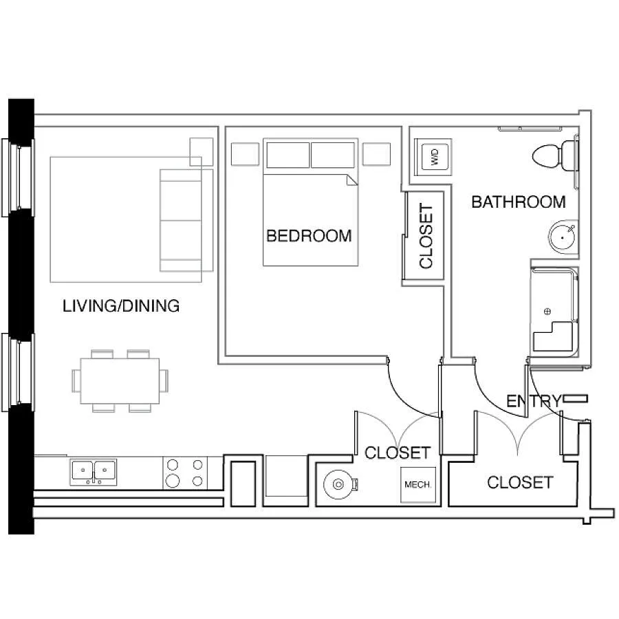 Floor plan 1 Bedroom-A4