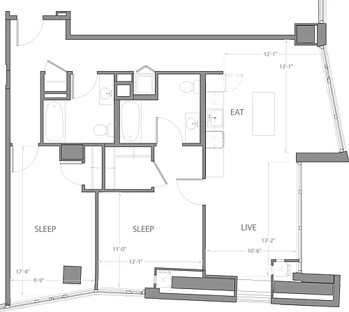 Floor plan 2 Bedroom C