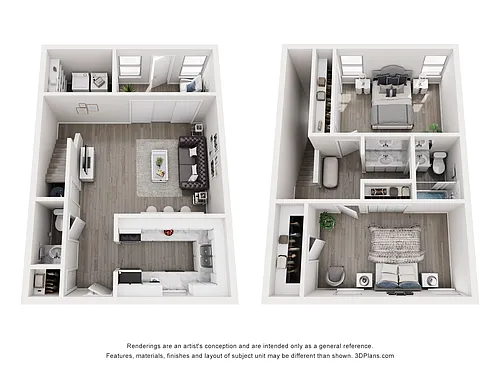 Floor plan 2 Bed 1 and a half Bath
