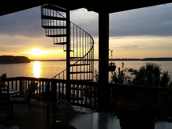Downstairs sunset lakeside
