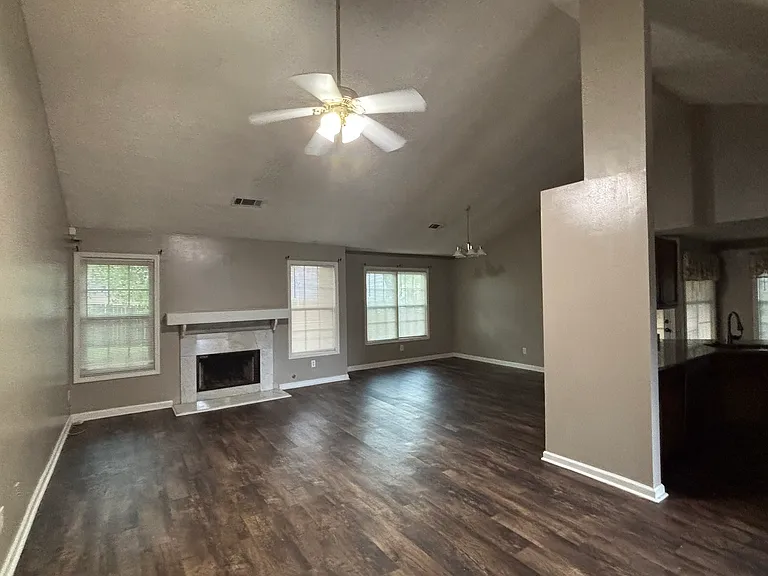 Family room and dining room