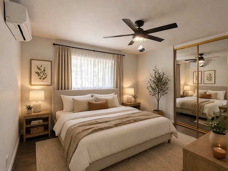 virtually staged bedroom