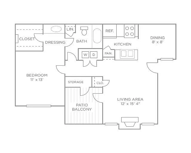 Floor plan One Bedroom Premiere Terrace - New