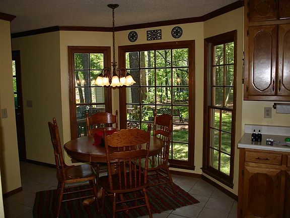 Breakfast area with great view of back yard