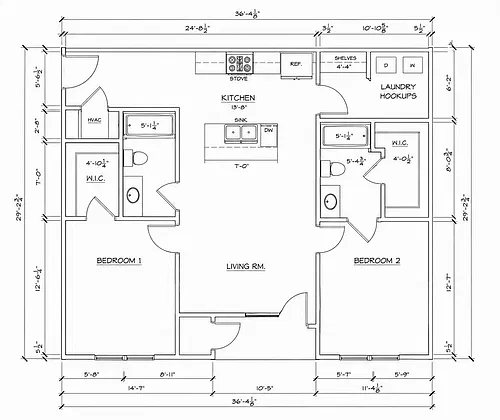 Floor plan 2 BR / 2BA