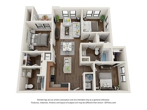 Floor plan 3 Bedroom A