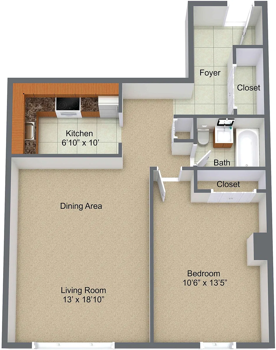 Floor plan One Bedroom