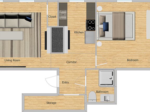 Floor Plan 550 sq ft