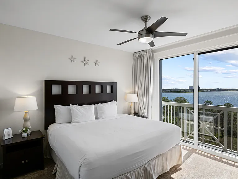 Guest bedroom with bay views