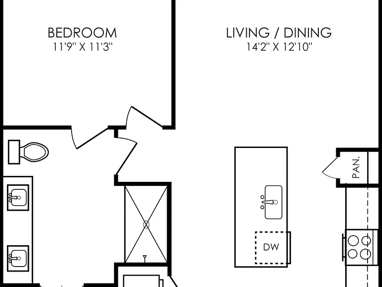 A3- 1x1 floor plan Alpine Village