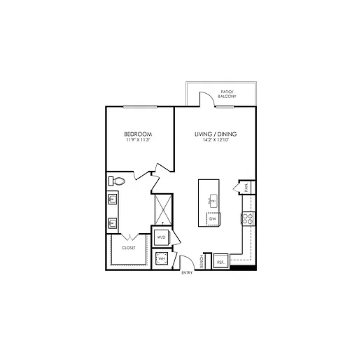 Floor plan A3- 1X1