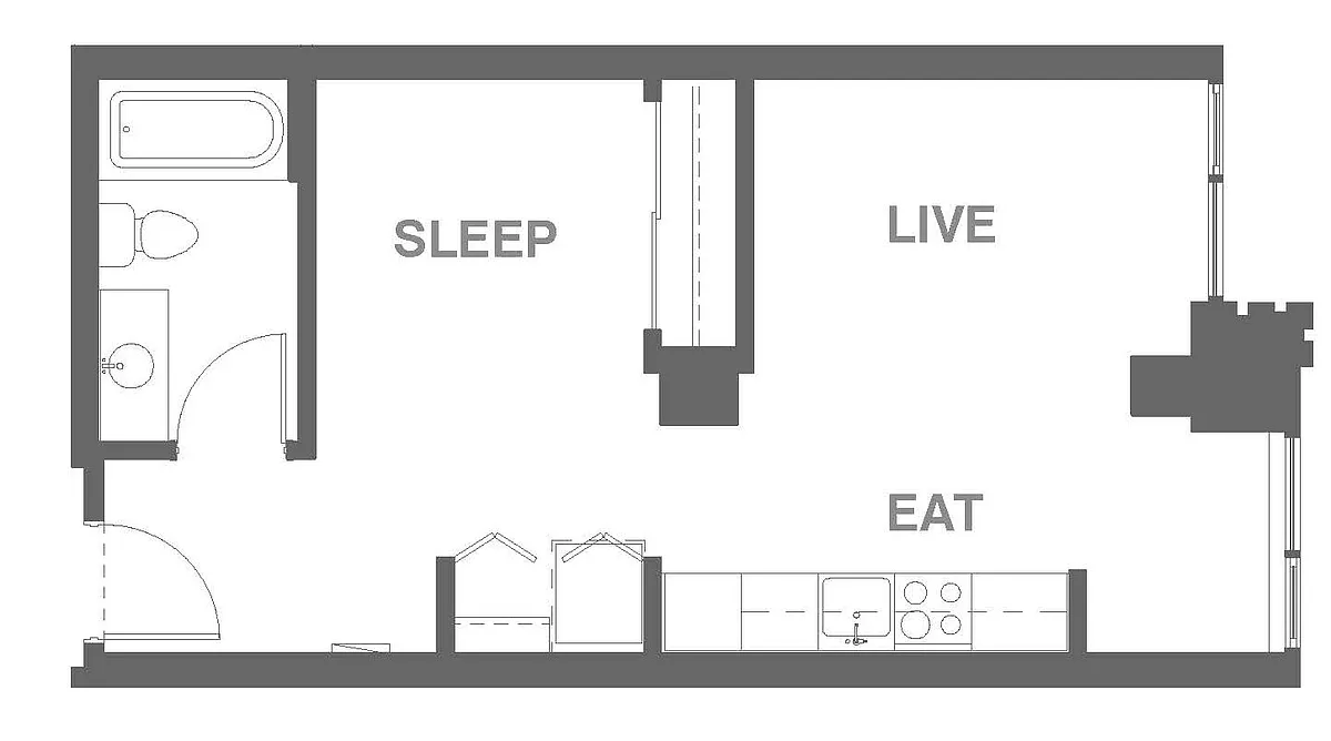 Floor plan 1x1 C Open MFTE
