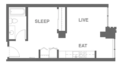 Floor plan 1x1 C Open MFTE