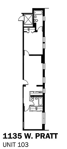 Floor plan 2bd/1b 103