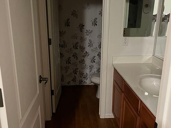 View of double vantity in jack and jill bathroom of bedroom 8-9