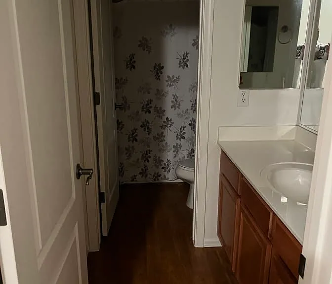 View of double vantity in jack and jill bathroom of bedroom 8-9