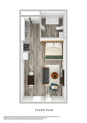 Floor plan Studio / One Bathroom Small - C