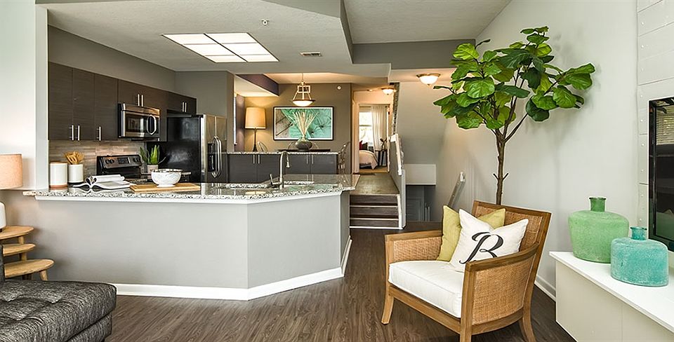 kitchen and living room