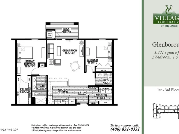 Glenborough Plan, Village Cooperative of Billings (Active Adults 62+)