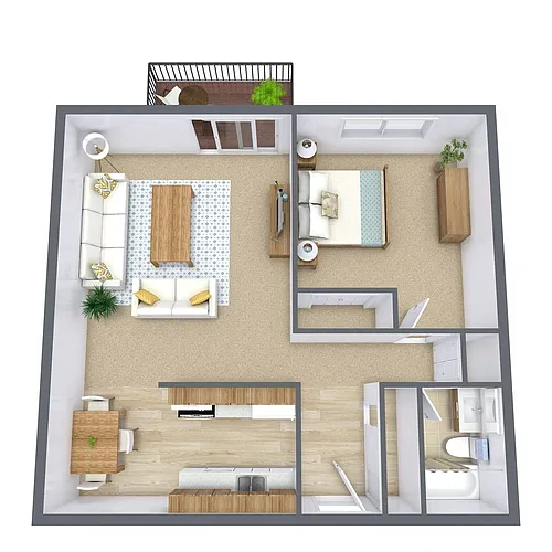 Floor plan One Bedroom 11A