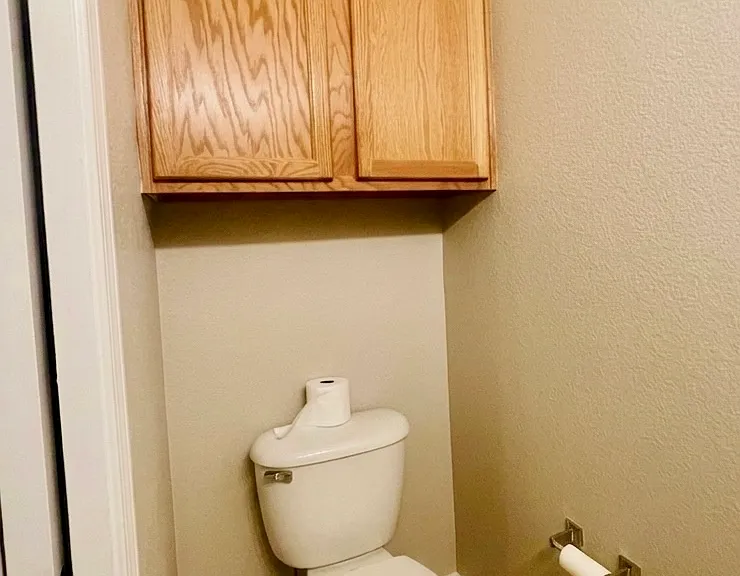 Convenient main-level half bathroom for guests