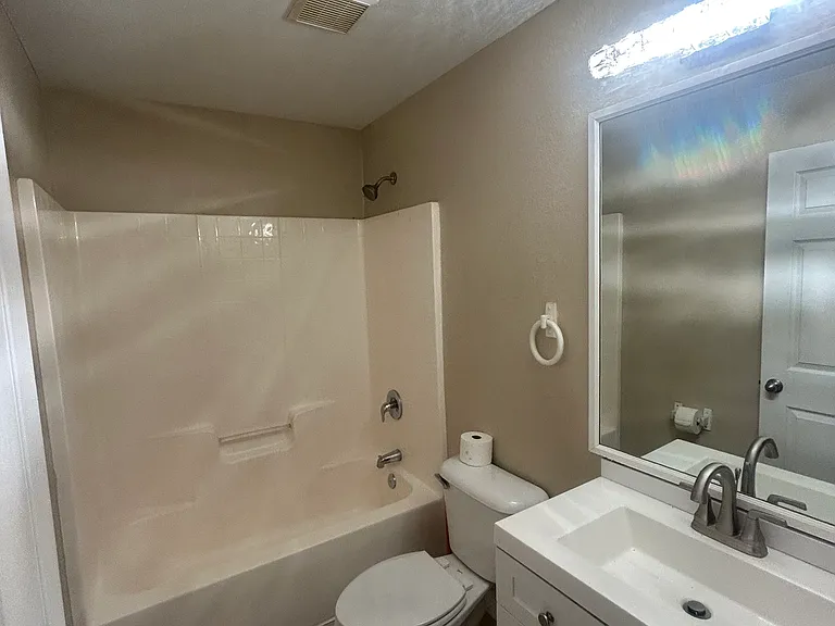 Guest bathroom with tub shower