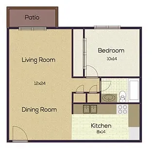Floor plan 1 Bed A