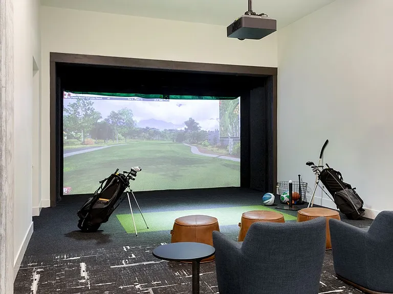 Gaming Room with Golf Simulator