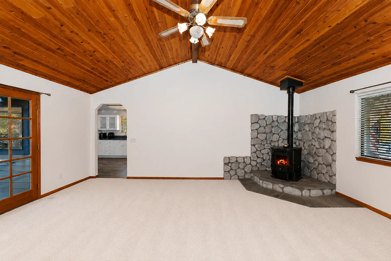 Front house living room with pellet stove