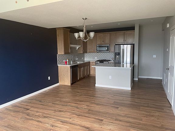 kitchen and living area